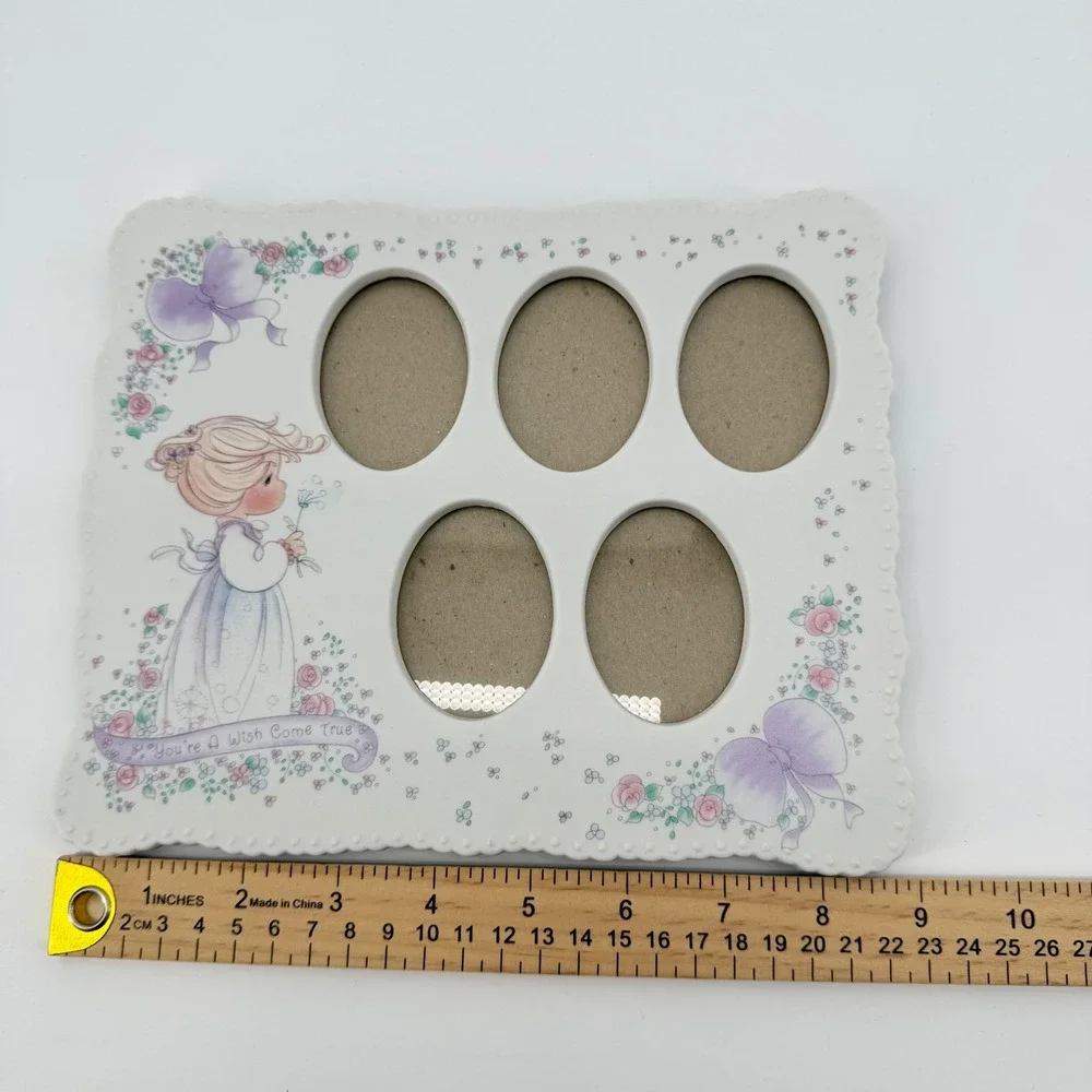 Precious Moments Frame and Mugs Set Unisex OS White Pastel Vintage 90s Ceramic